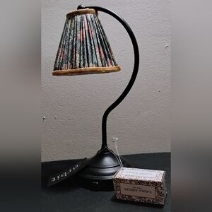 Laura Ashley Black Lamp with Floral Pleated Shade